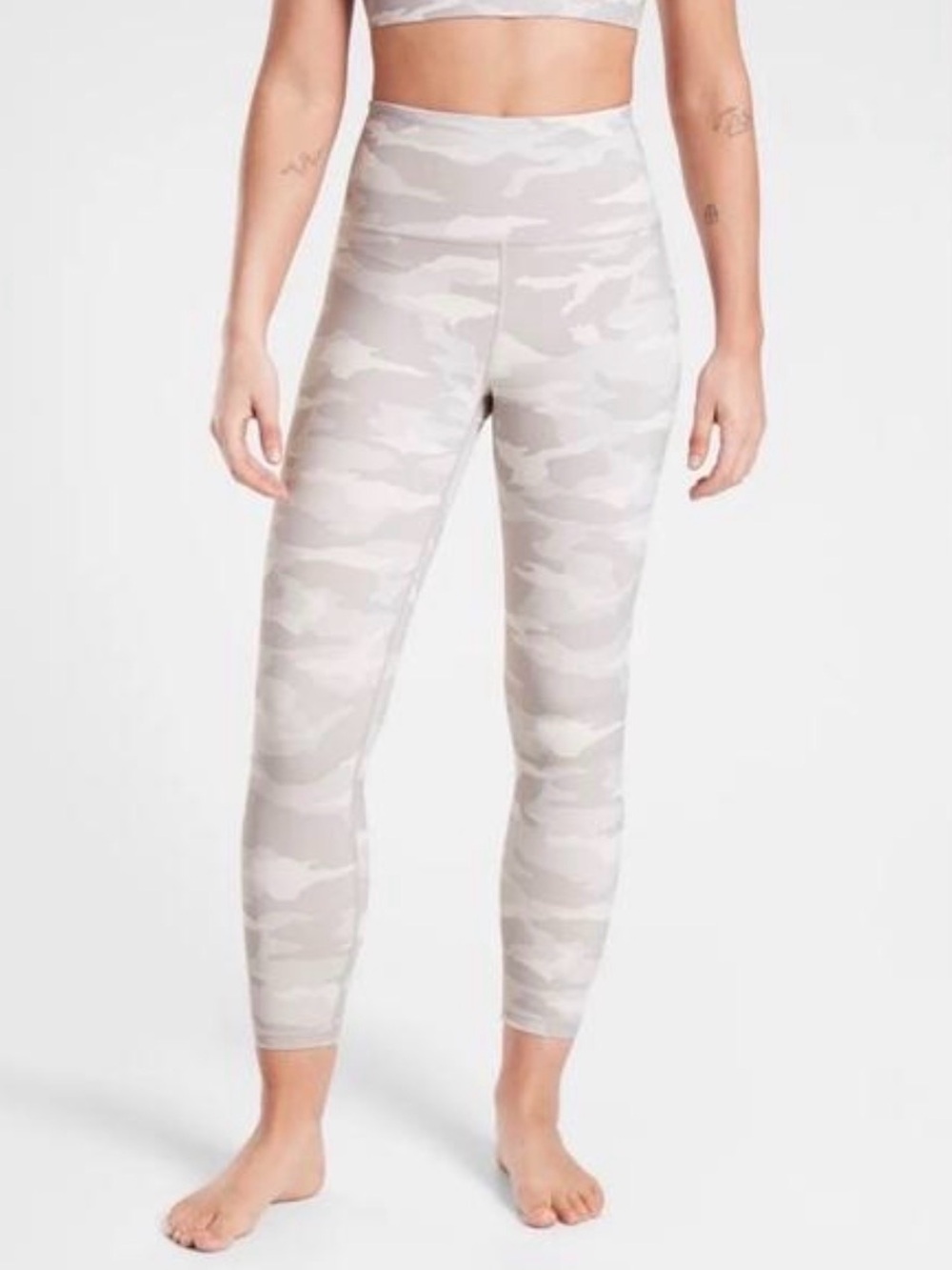 NWT Athleta Elation Camo 7/8 Tights 2X Taupe Gray Camo High Rise $89
